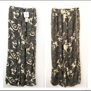 Karma Highway Paisley Wrap Front Wide Leg Palazzo Pants